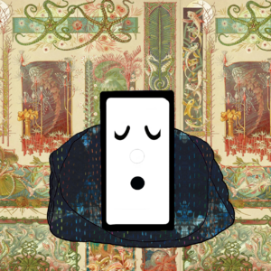 "Blue-Black Circles with Colored Rain" eCoddle Classic